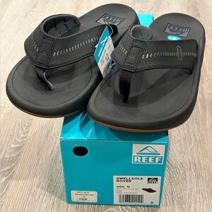 Reef Sandals Mens Size 12 Black Swellsole Rover Flip Flops Comfort Beach CJ1673